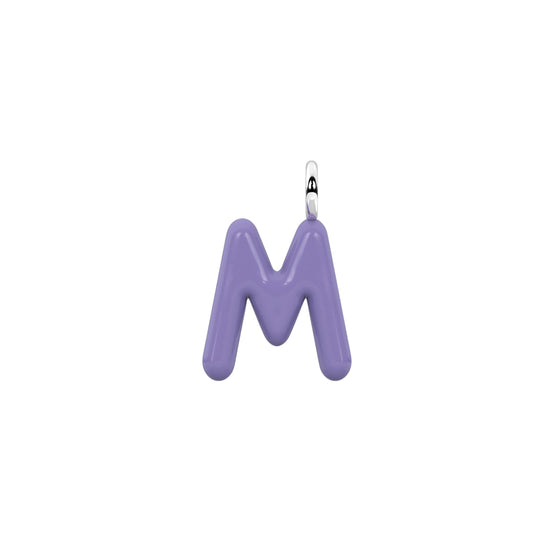 Charm iniziale M Kidult By You in acciaio smaltato viola MISURA UNICA