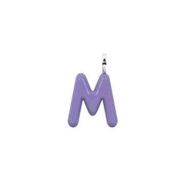 Charm iniziale M Kidult By You in acciaio smaltato viola MISURA UNICA