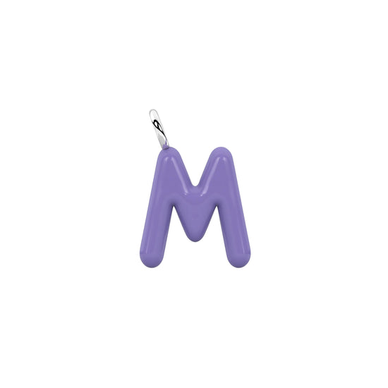 Charm iniziale M Kidult By You in acciaio smaltato viola MISURA UNICA