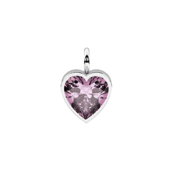 Charm Kidult By You acciaio a cuore con cristallo viola MISURA UNICA