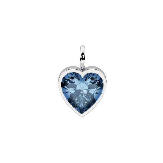Charm Kidult By You acciaio a cuore con cristallo azzurro MISURA UNICA