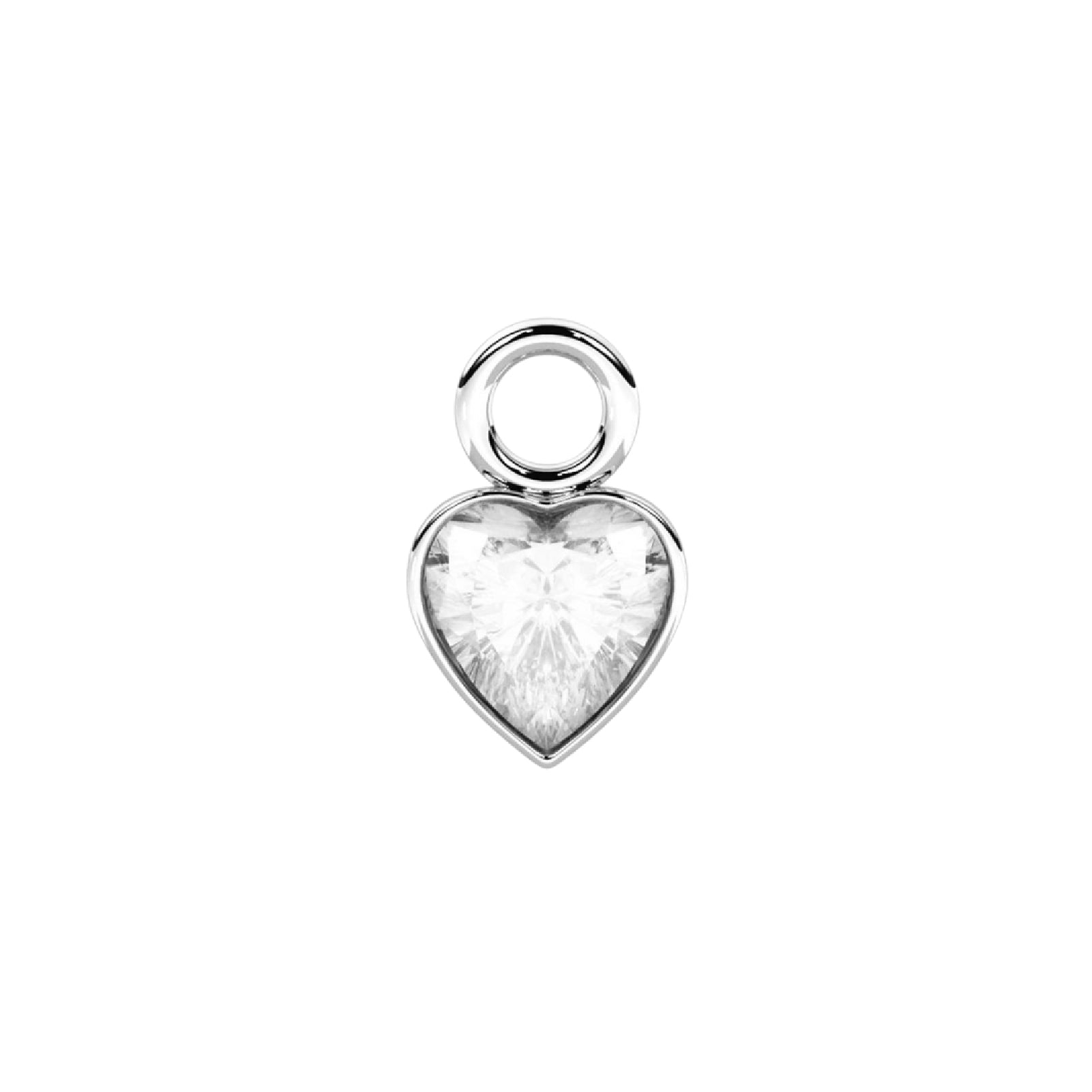 Charm Kidult By You in acciaio con zircone a forma cuore MISURA UNICA