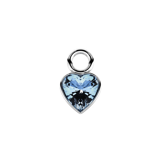 Charm a cuore Kidult By You in acciaio con acquamarina MISURA UNICA