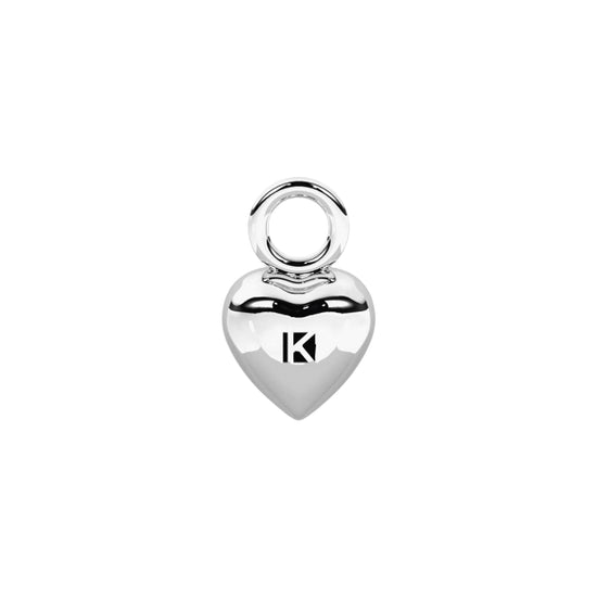 Charm a cuore Kidult By You in acciaio con acquamarina MISURA UNICA