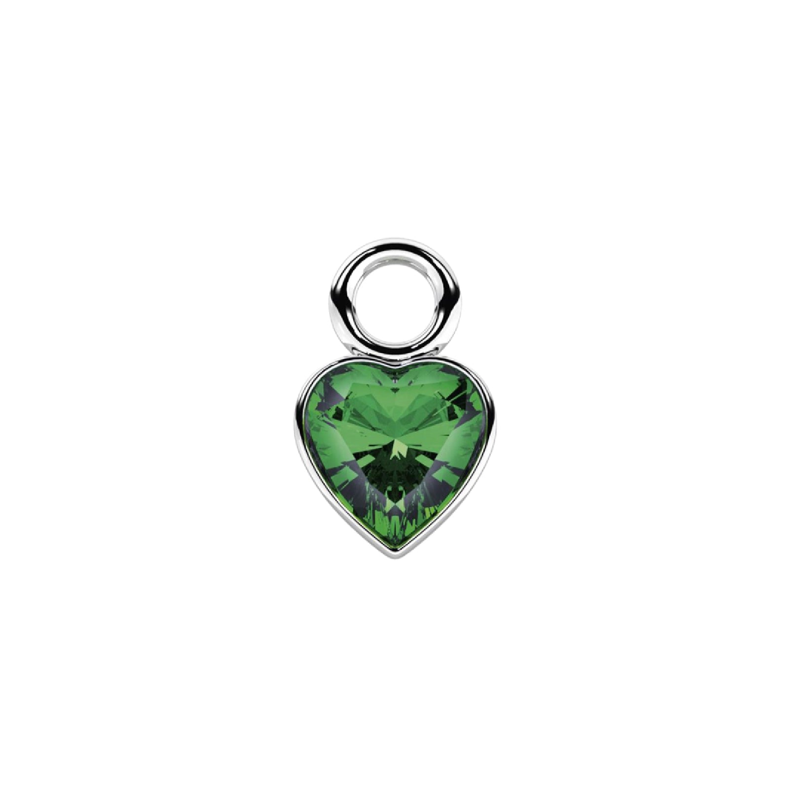 Charm a cuore Kidult By You in acciaio smeraldo sintetico MISURA UNICA