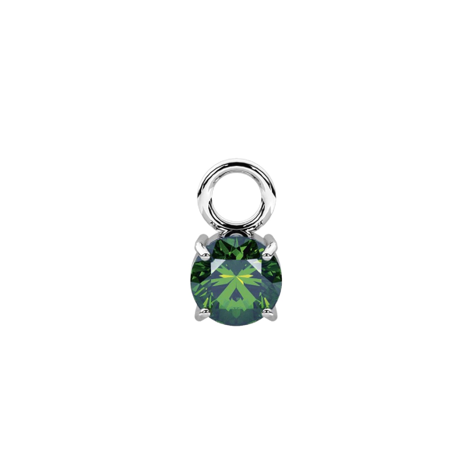 Charm tondo Kidult By You in acciaio smeraldo sintetico MISURA UNICA