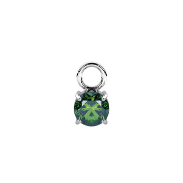 Charm tondo Kidult By You in acciaio smeraldo sintetico MISURA UNICA