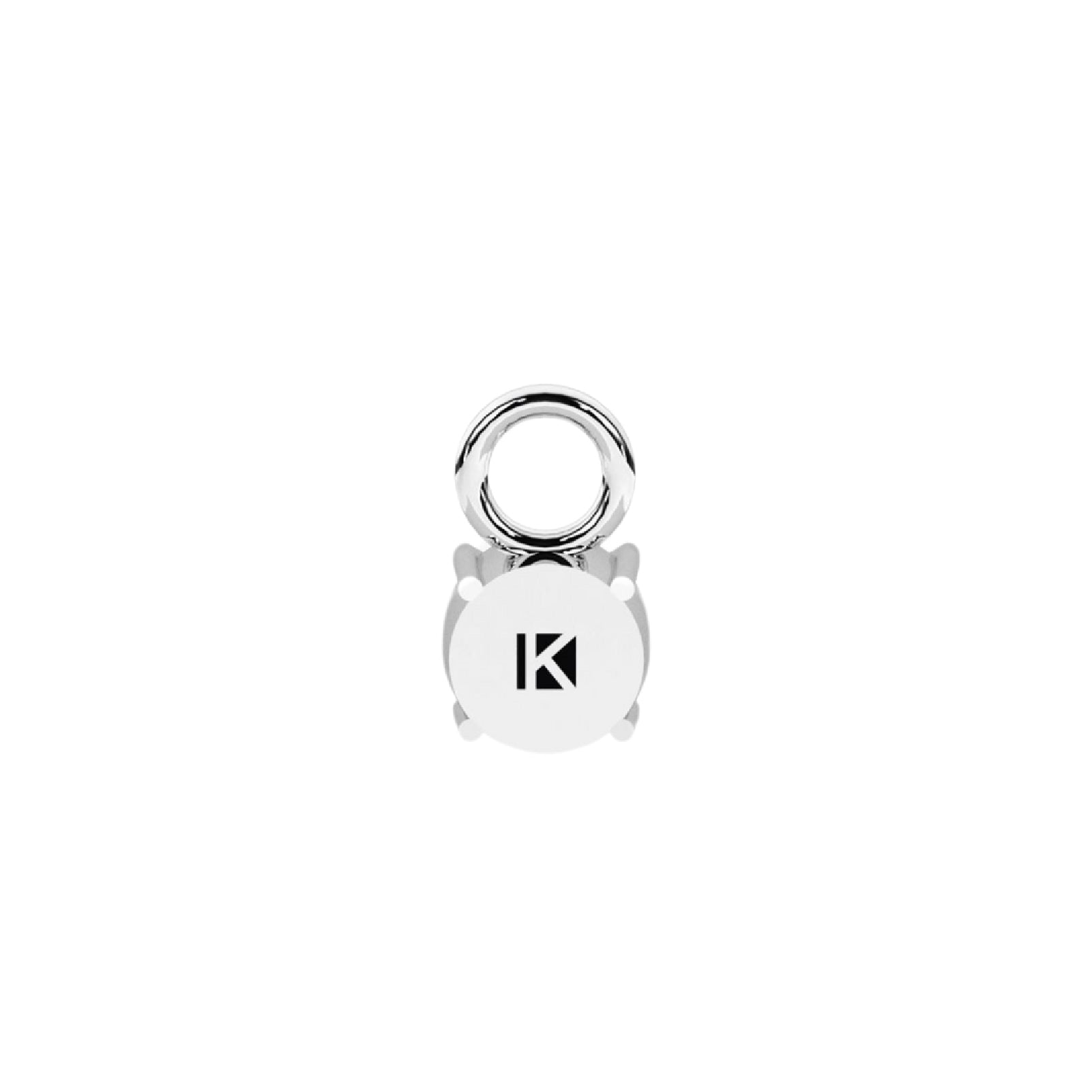 Charm tondo Kidult By You in acciaio smeraldo sintetico MISURA UNICA