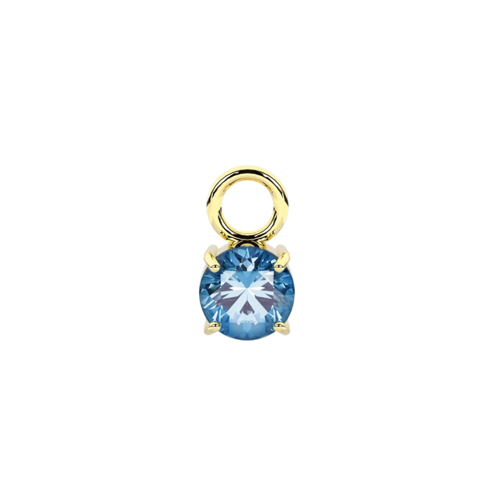 Charm tondo Kidult By You in acciaio oro acquamarina MISURA UNICA