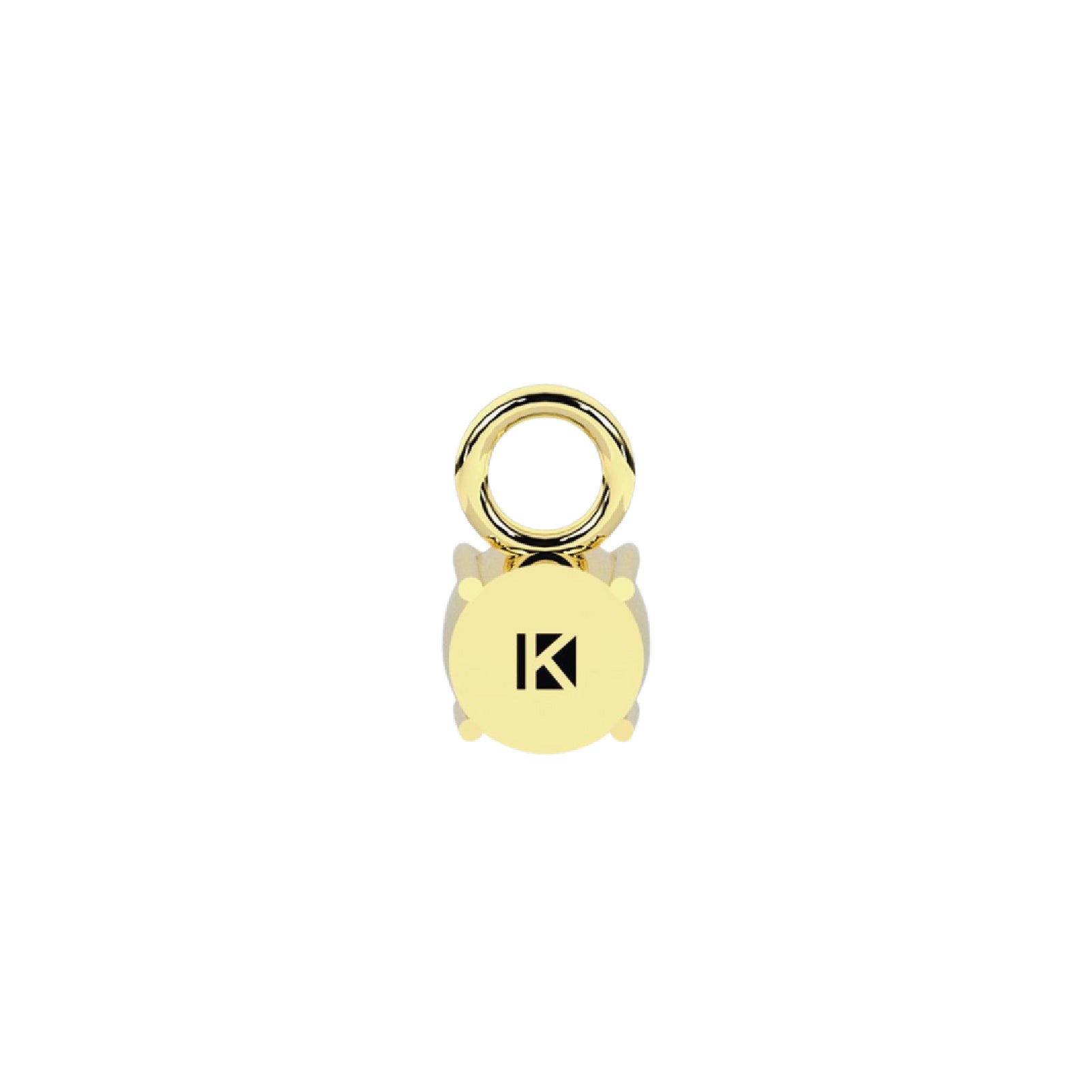 Charm tondo Kidult By You in acciaio oro acquamarina MISURA UNICA