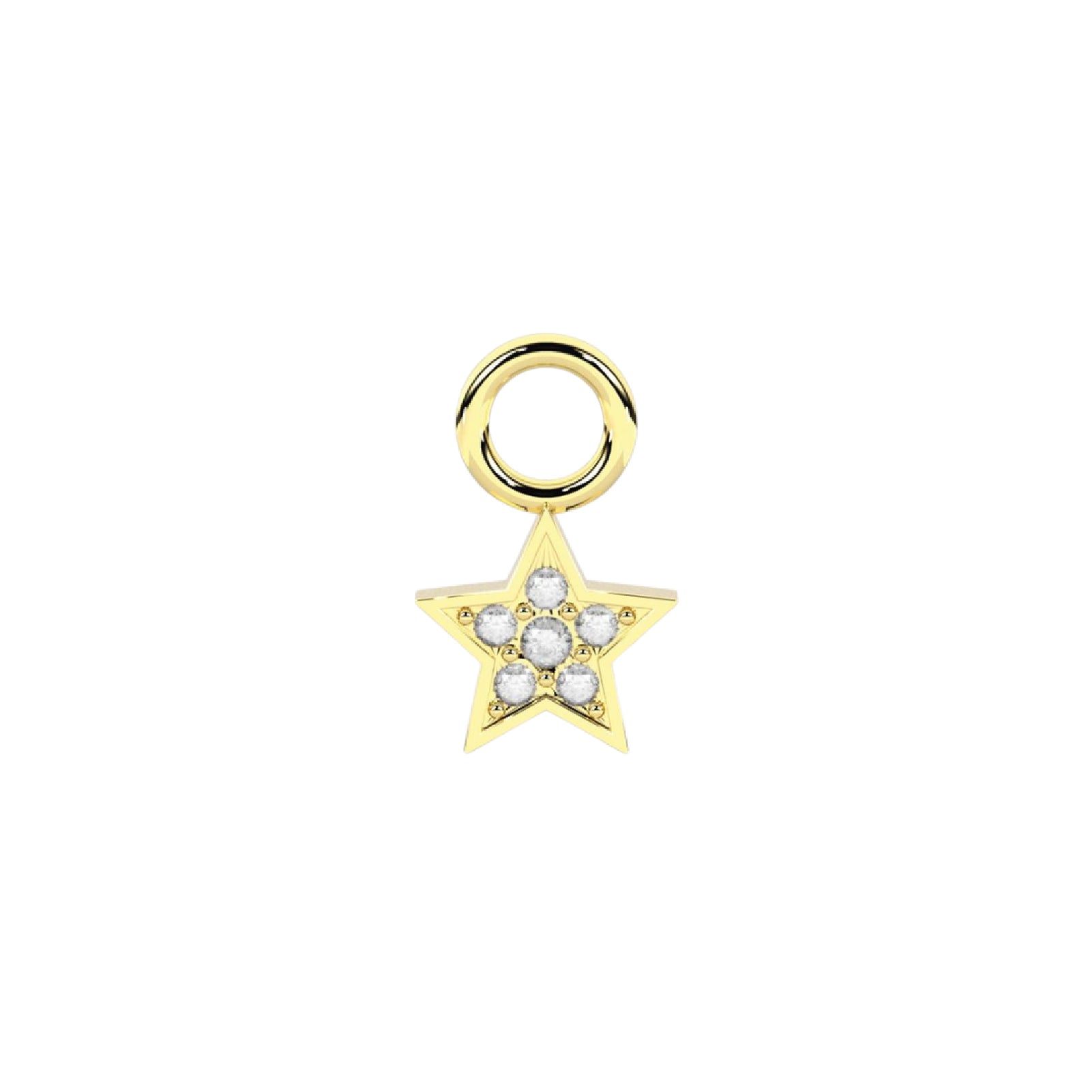 Charm stella Kidult By You in acciaio oro zirconi bianchi MISURA UNICA