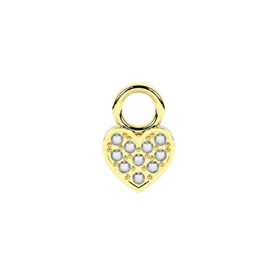 Charm cuore Kidult By You in acciaio oro zirconi bianchi MISURA UNICA