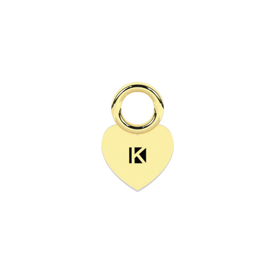 Charm cuore Kidult By You in acciaio oro zirconi bianchi MISURA UNICA