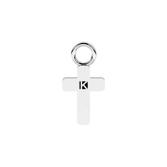 Charm croce Kidult By You in acciaio con zirconi bianchi MISURA UNICA