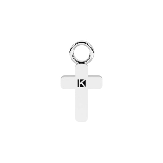Charm croce Kidult By You in acciaio con zirconi bianchi MISURA UNICA