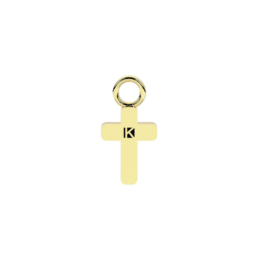 Charm croce Kidult By You in acciaio oro zirconi bianchi MISURA UNICA