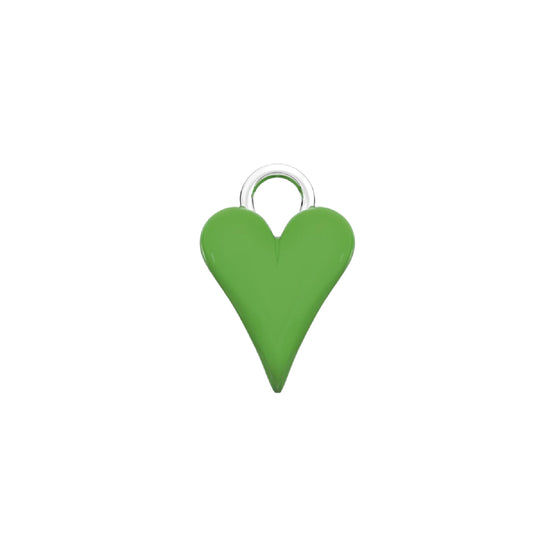 Charm Kidult By You acciaio a cuore smaltato di verde MISURA UNICA
