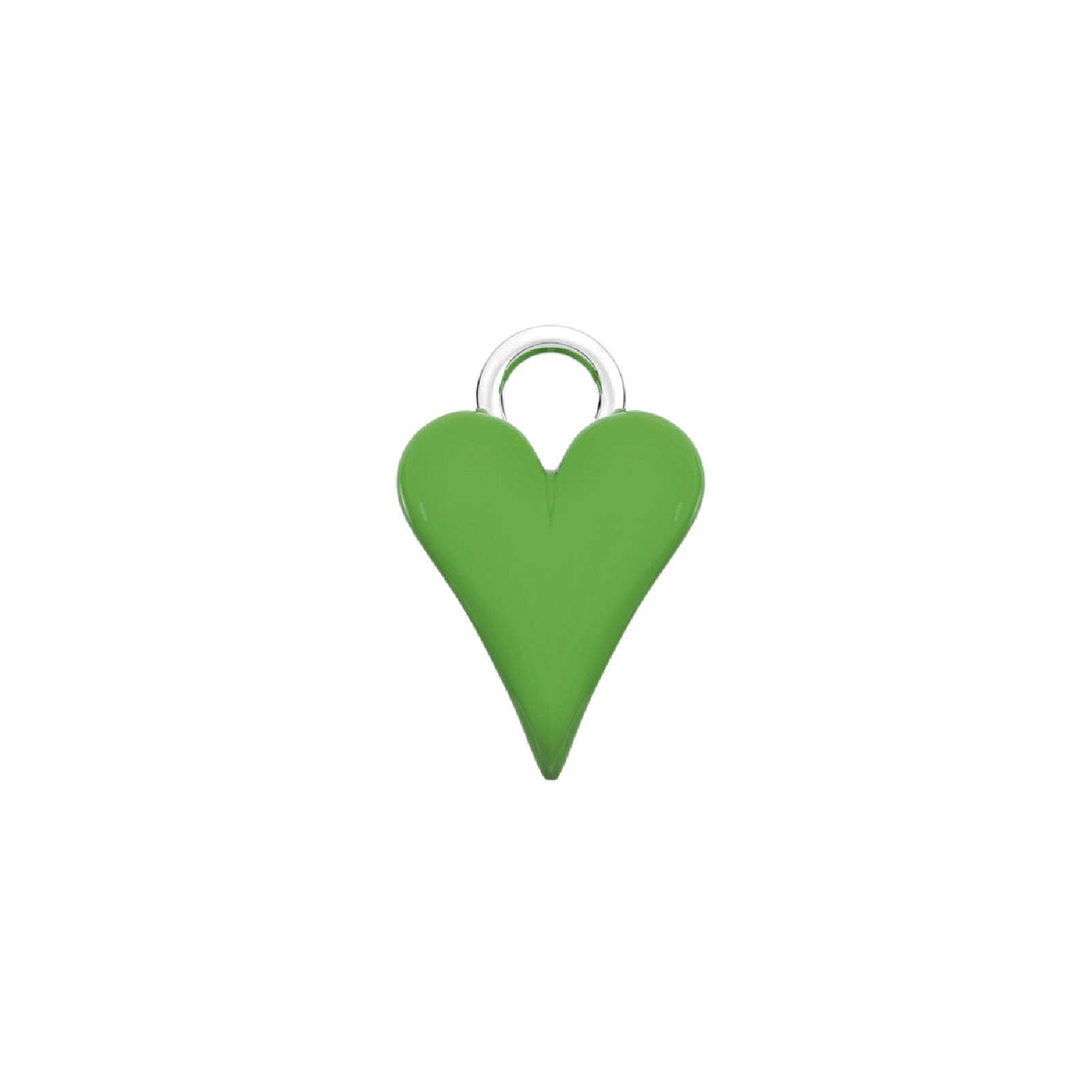 Charm Kidult By You acciaio a cuore smaltato di verde MISURA UNICA