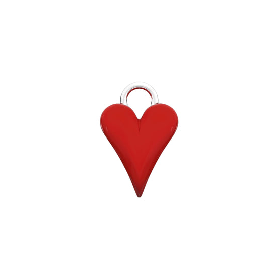 Charm Kidult By You in acciaio a cuore smaltato di rosso MISURA UNICA