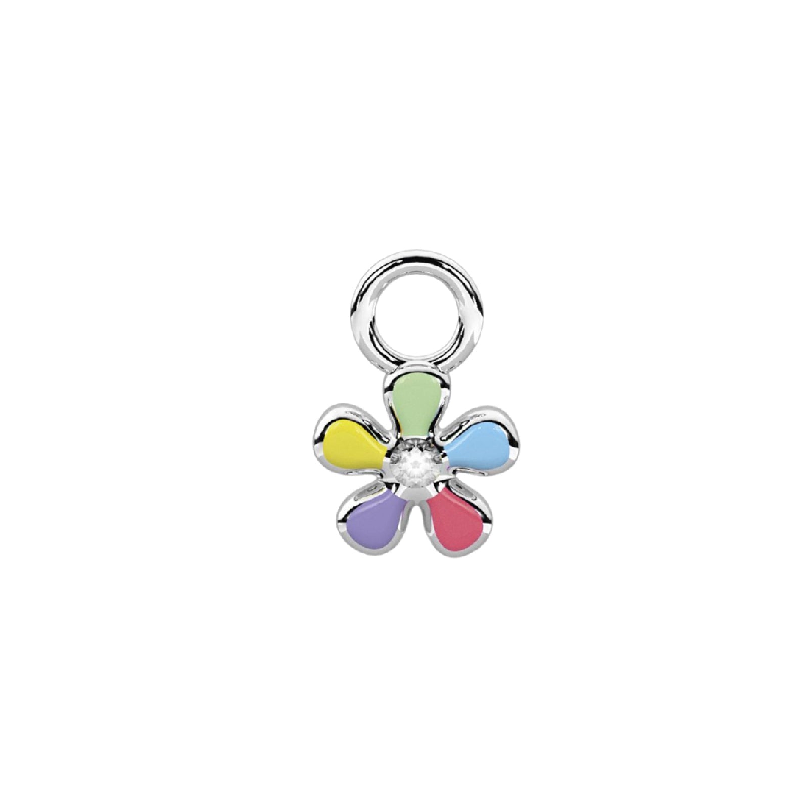 Charm Kidult By You in acciaio fiorellico pietre multicolor MISURA UNICA