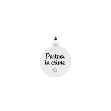 Charm Partner in crime Kidult By You in acciaio e cristallo MISURA UNICA