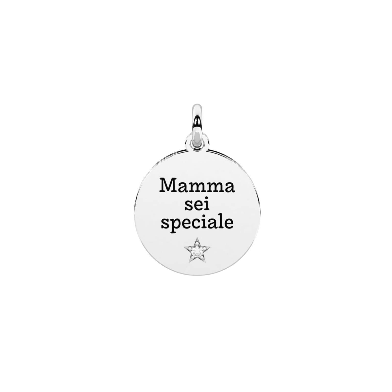 Charm tondo Kidult By You per mamma in acciaio con cristallo MISURA UNICA