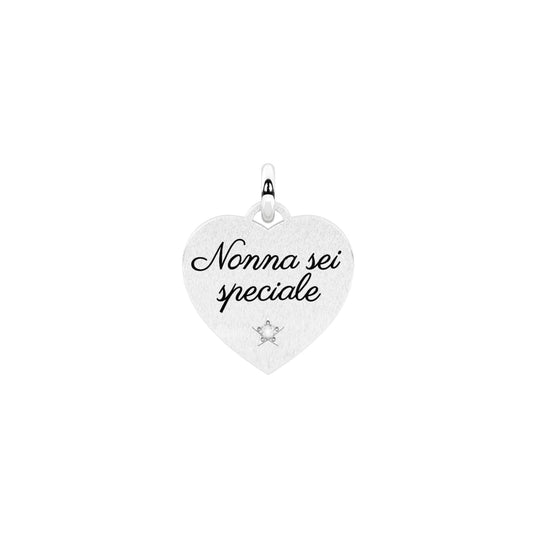 Charm Nonna sei speciale Kidult By You acciaio e cristallo MISURA UNICA