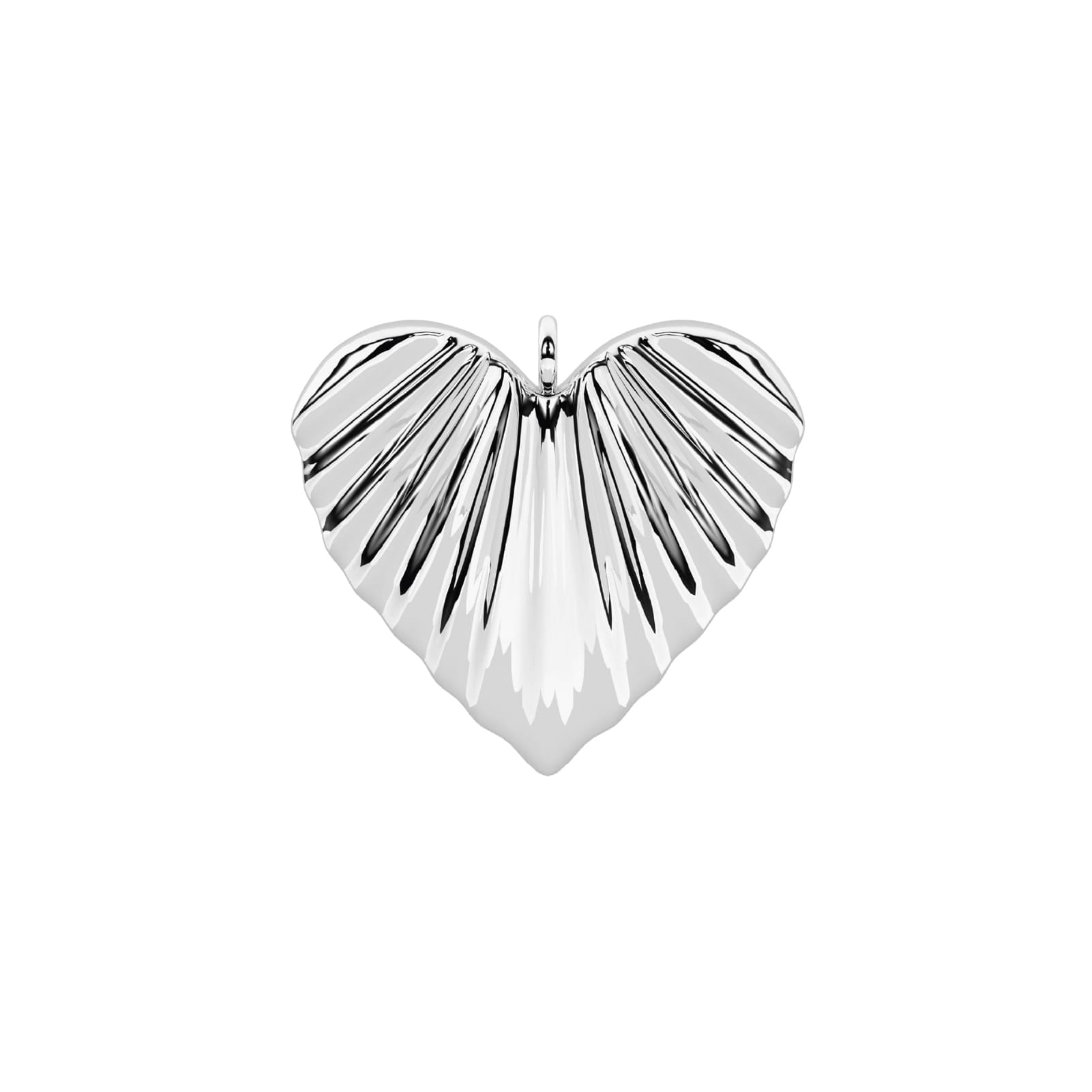 Charm cuore alato Kidult By You in acciaio con scanalature MISURA UNICA