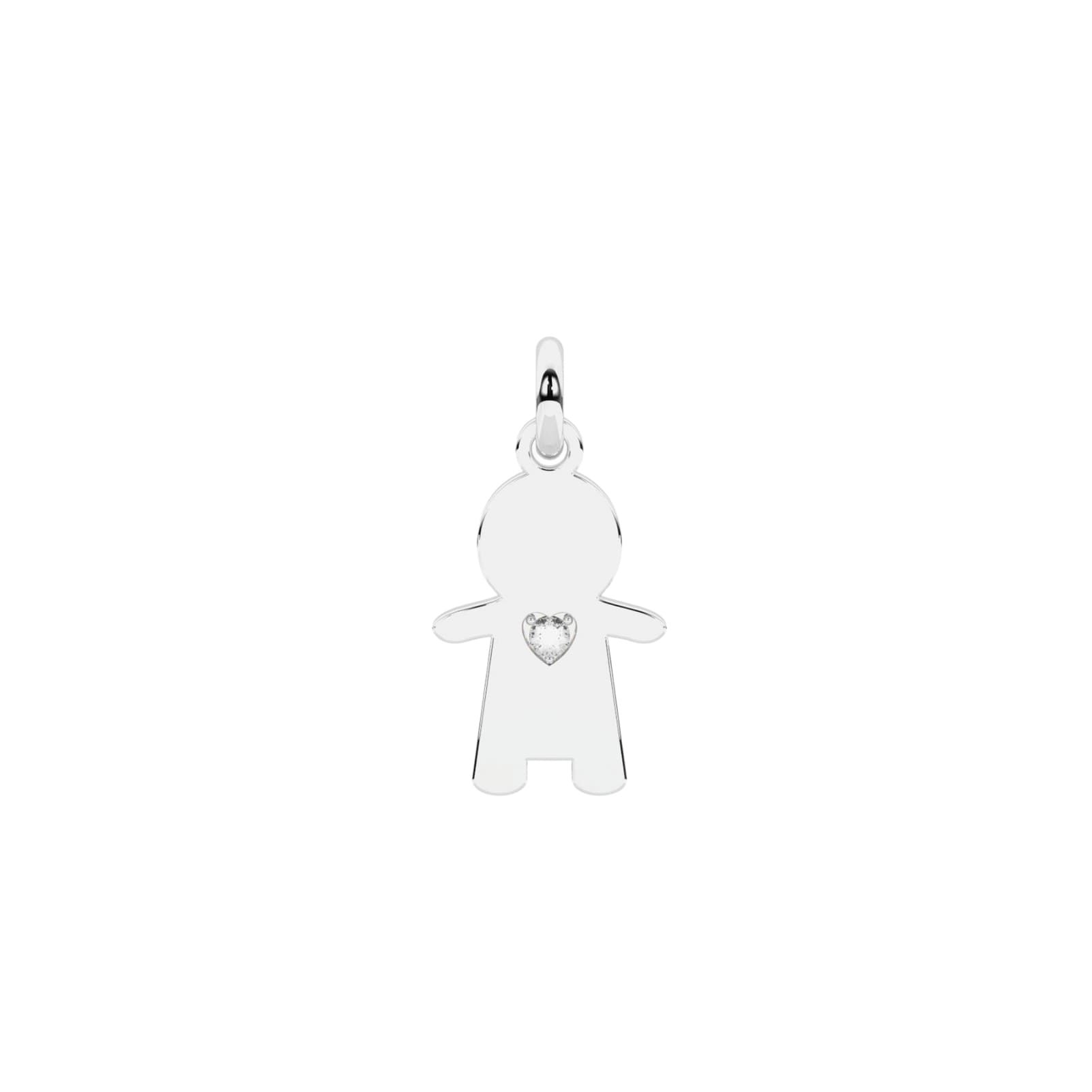 Charm Kidult Symbols in acciaio bimbo e cuore in cristallo MISURA UNICA