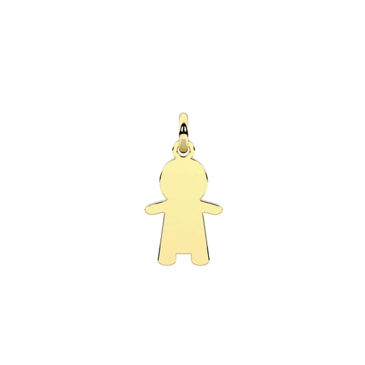 Charm Kidult in acciaio pvd oro con bimbo e cuore di cristallo MISURA UNICA