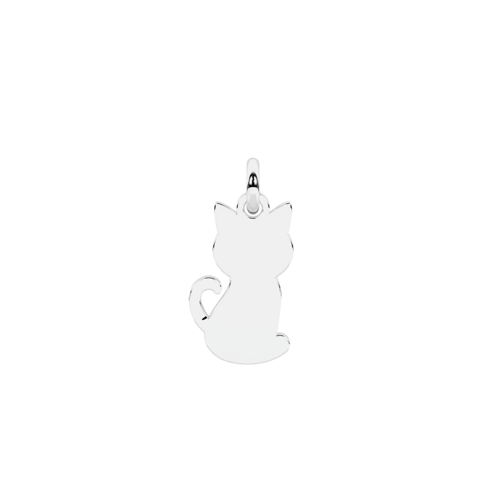Charm Kidult Symbols in acciaio gatto e cuore in cristallo MISURA UNICA