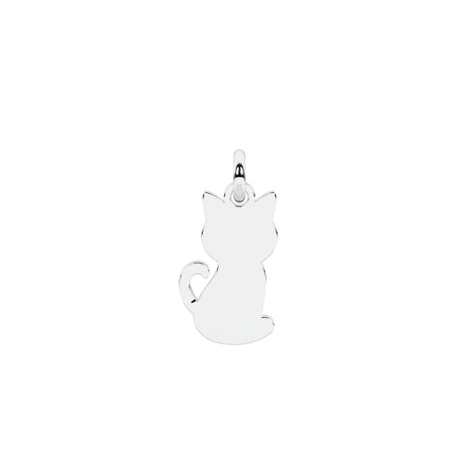 Charm Kidult Symbols in acciaio gatto e cuore in cristallo MISURA UNICA