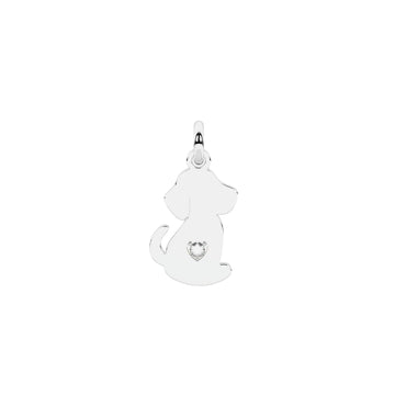 Charm Kidult Symbols in acciaio cane e cuore in cristallo MISURA UNICA