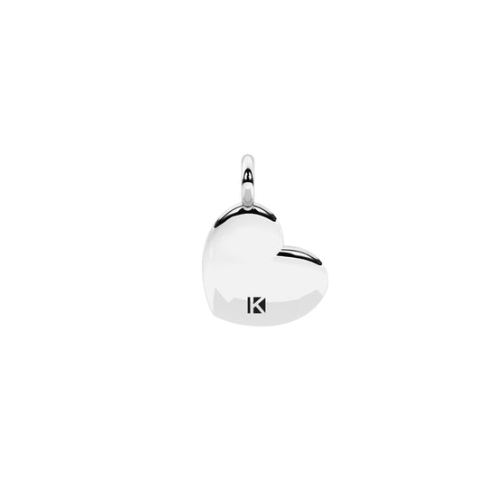 Charm Kidult Symbols in acciaio cuore e cristalli bianchi MISURA UNICA