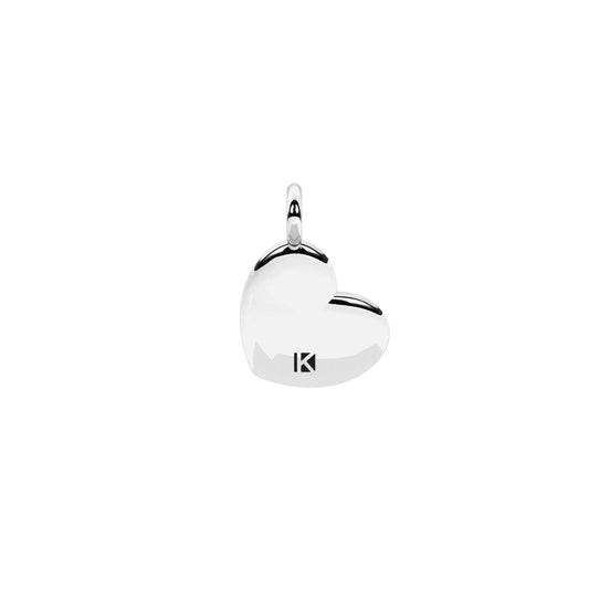 Charm Kidult Symbols in acciaio cuore e cristalli bianchi MISURA UNICA