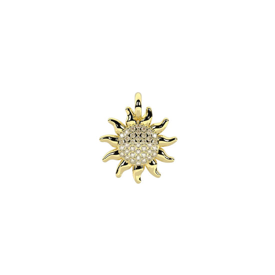 Charm Kidult Symbols in acciaio pvd oro sole e cristalli MISURA UNICA