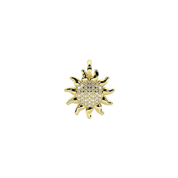 Charm Kidult Symbols in acciaio pvd oro sole e cristalli MISURA UNICA