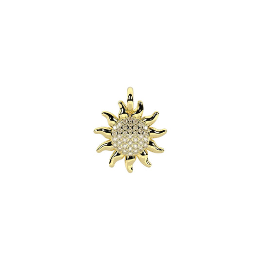Charm Kidult Symbols in acciaio pvd oro sole e cristalli MISURA UNICA