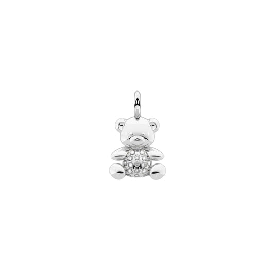 Charm Kidult Symbols in acciaio orsetto e cristalli bianchi MISURA UNICA