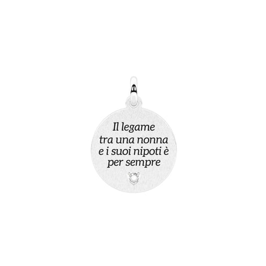 Charm Kidult Family in acciaio con scritta per nonna MISURA UNICA