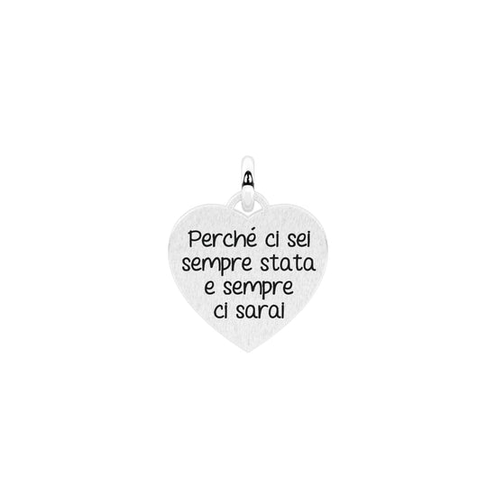 Charm Kidult Friendship in acciaio cuore con scritta amica MISURA UNICA