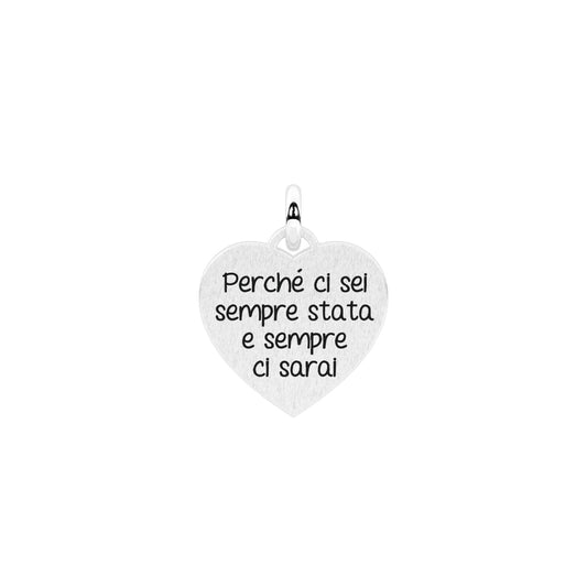 Charm Kidult Friendship in acciaio cuore con scritta amica MISURA UNICA
