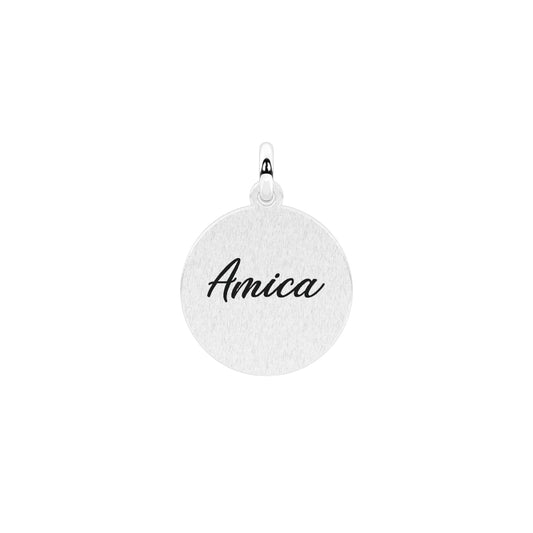 Charm Kidult Friendship in acciaio con scritta per amica MISURA UNICA
