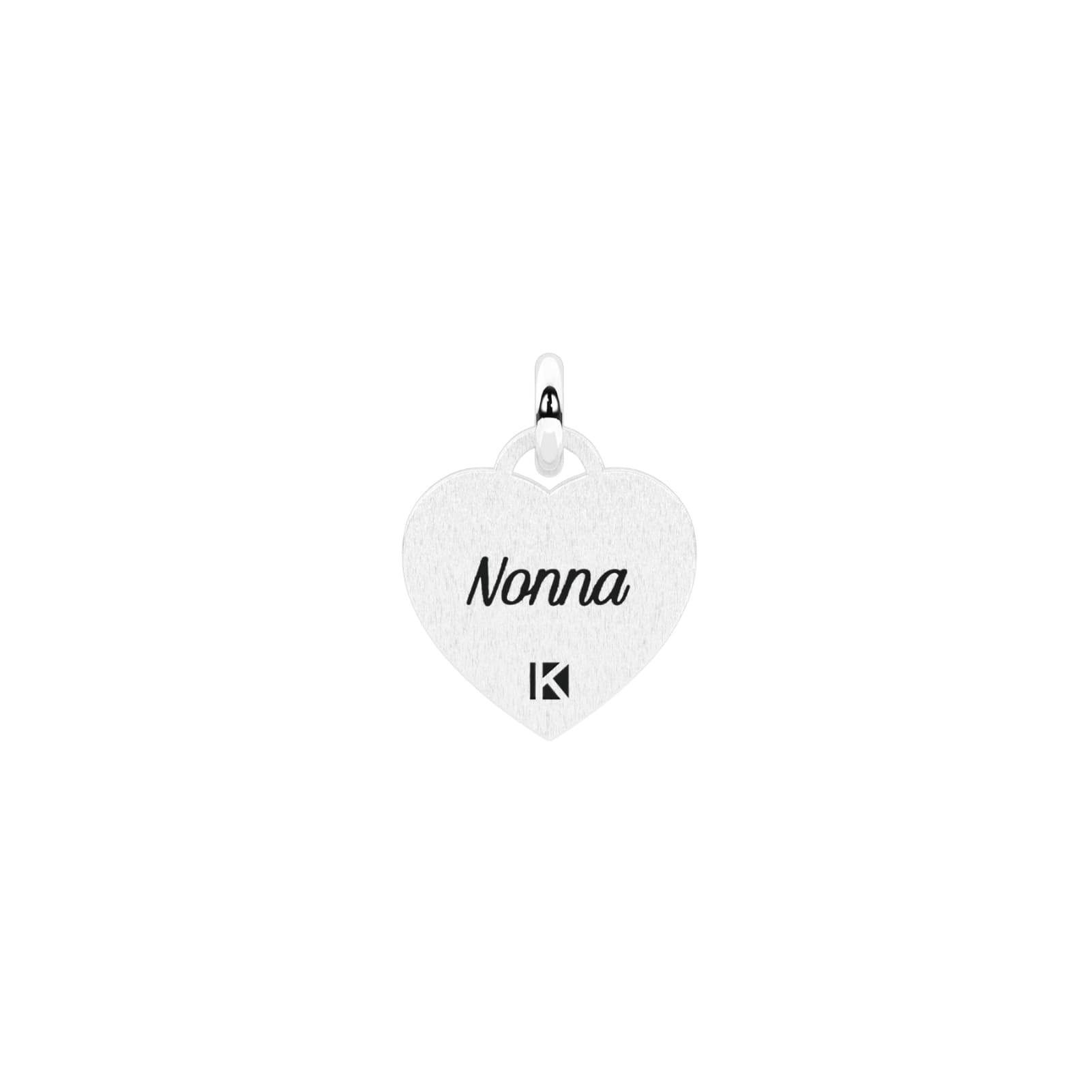 Charm Kidult Family in acciaio cuore con scritta nonna MISURA UNICA