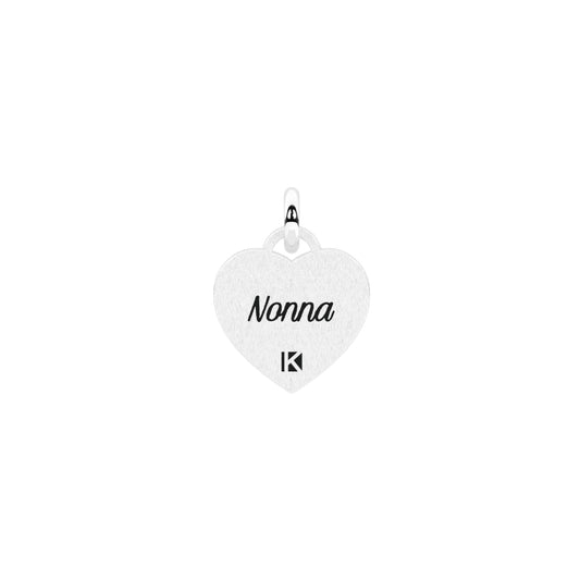 Charm Kidult Family in acciaio cuore con scritta nonna MISURA UNICA