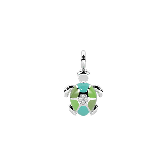 Charm Kidult By You in acciaio e cristalli tartaruga smalto MISURA UNICA