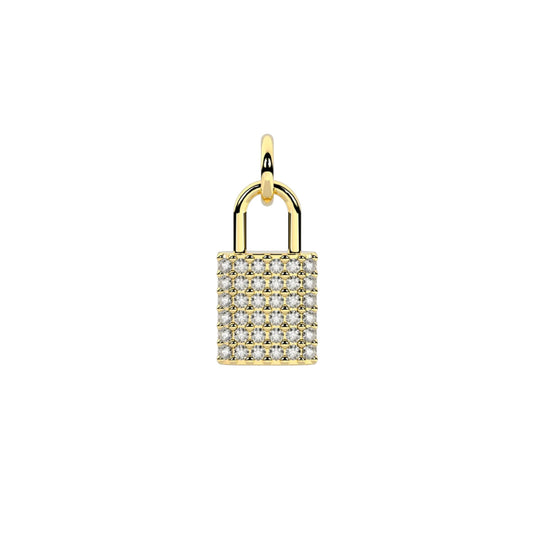 Charm Kidult By You in acciaio dorato e cristalli lucchetto MISURA UNICA