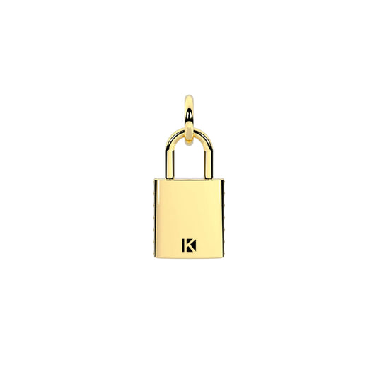 Charm Kidult By You in acciaio dorato e cristalli lucchetto MISURA UNICA