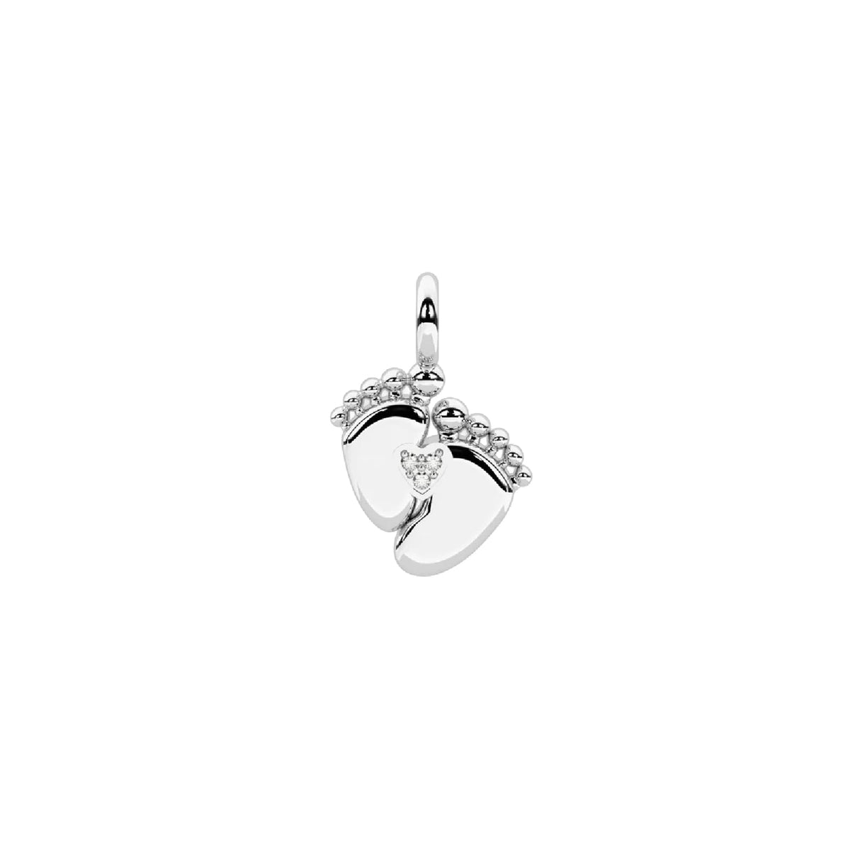 Charm Kidult By You in acciaio forma di piedini cristalli MISURA UNICA