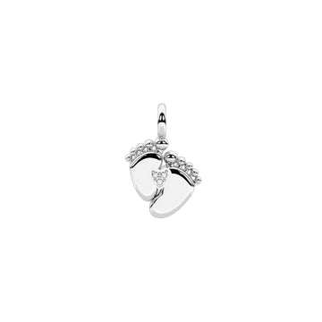 Charm Kidult By You in acciaio forma di piedini cristalli MISURA UNICA